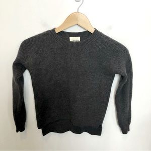 Wilfred Free Aritzia 100% Wool Made in Italy Waffle Knit Sweater Charcoal